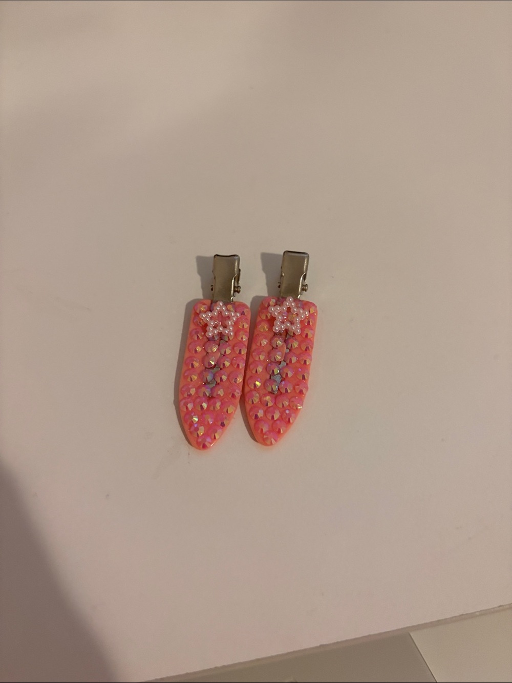 Pink Rhinestone Bedazzle Hair Clips